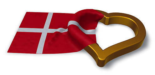 Image showing  flag of denmark and heart symbol - 3d rendering