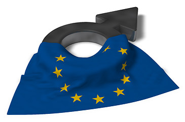 Image showing male symbol and flag of the european union - 3d rendering