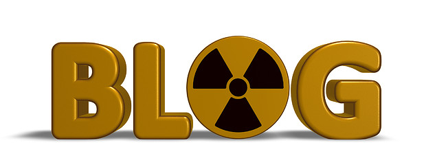 Image showing the word blog with nuclear symbol - 3d rendering