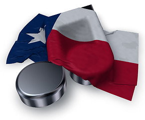 Image showing music note symbol and flag of texas - 3d rendering