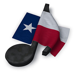 Image showing music note symbol and flag of texas - 3d rendering