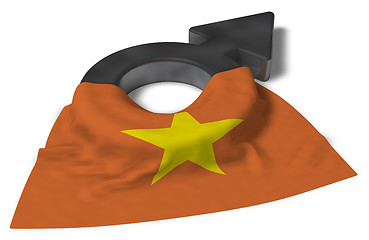 Image showing mars symbol and flag of vietnam - 3d rendering