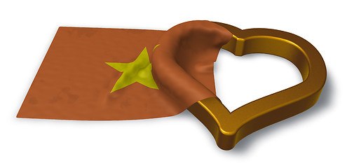 Image showing flag of vietnam and heart symbol - 3d rendering