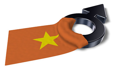 Image showing mars symbol and flag of vietnam - 3d rendering