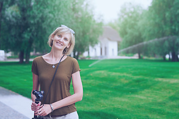 Image showing Happy woman in a park