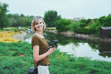 Image showing Happy woman in a park