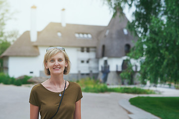 Image showing Smiling woman outdoors