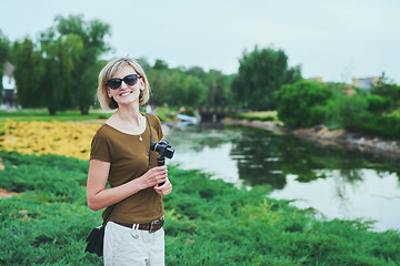 Image showing Happy woman in a park