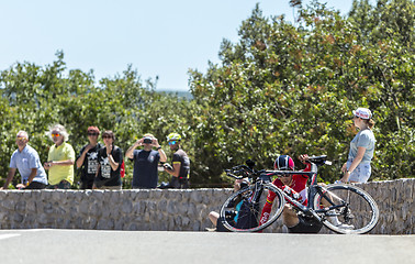 Image showing Tony Gallopin's Crash, Individual Time Trial - Tour de France 20