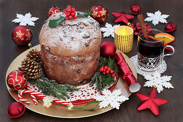 Image showing Italian Panettone Christmas Cake 
