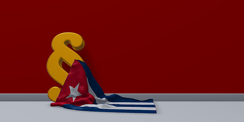 Image showing cuba flag and paragraph symbol - 3d illustration