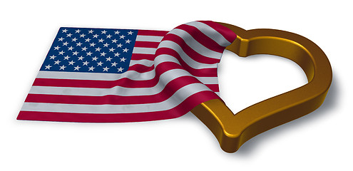 Image showing flag of the usa and heart symbol - 3d rendering