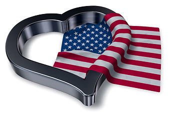 Image showing flag of the usa and heart symbol - 3d rendering