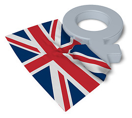 Image showing venus symbol and flag of the uk -3d rendering