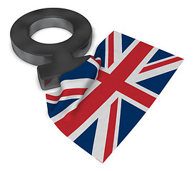 Image showing venus symbol and flag of the uk -3d rendering