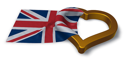 Image showing flag of the uk and heart symbol - 3d rendering