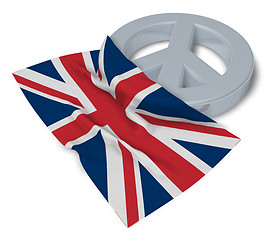 Image showing peace symbol and flag of the uk - 3d rendering