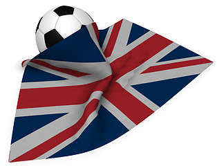 Image showing soccer ball and flag of the uk - 3d rendering