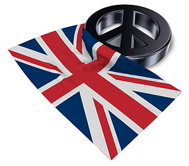 Image showing peace symbol and flag of the uk - 3d rendering