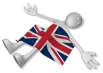 Image showing dead cartoon guy and flag of great britain - 3d illustration