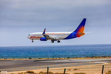 Image showing ARECIFE, SPAIN - APRIL, 15 2017: Boeing 737-800 of Jet2holidays 