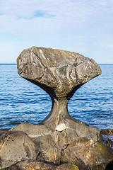 Image showing Kannesteinen is a special shaped stone located on the shore of O