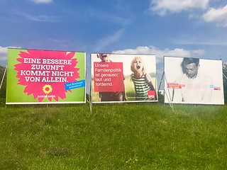 Image showing Billboards by major parties for the German Parliamentary Elections