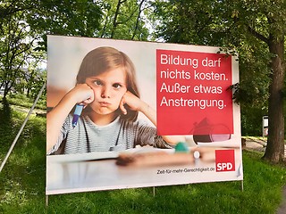 Image showing SPD billboard for the German Parliamentary Elections