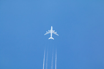 Image showing Jet Airplane and Contrail