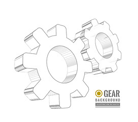 Image showing Gear schematic vector illustration