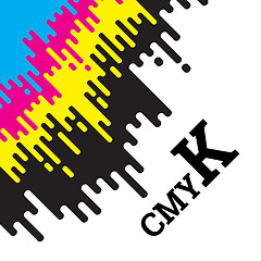 Image showing CMYK concept with rounded irregular lines
