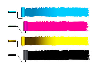 Image showing CMYK concept vector illustration with brushes