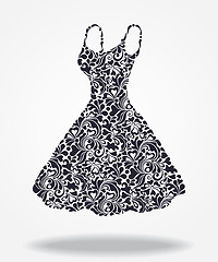 Image showing Elegant vector silhouette of isolated beautiful back dress