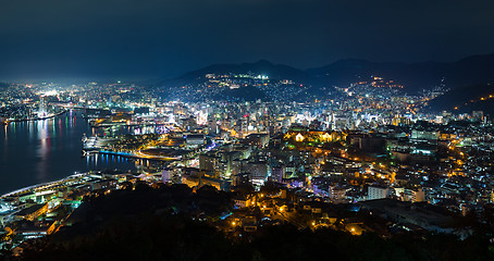 Image showing Nagasaki city at night