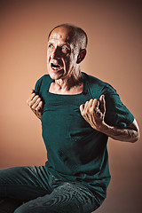 Image showing Screaming Senior Man