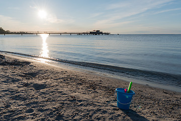 Image showing Evening by a sand beach