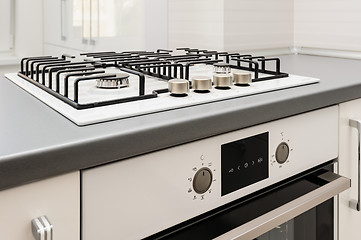 Image showing Brand new gas stove and embedded oven