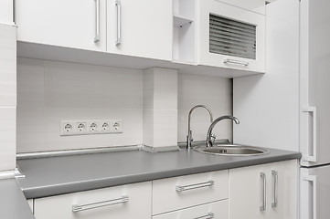 Image showing Modern white kitchen