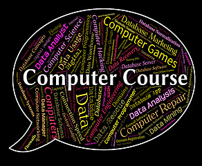 Image showing Computer Course Shows Communication Schedules And Pc