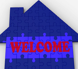 Image showing Welcome House Shows Friendly Invitation To Property