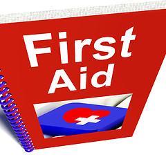 Image showing First Aid Manual Shows Emergency Medical Help