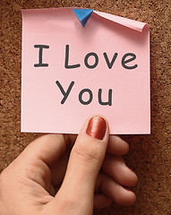 Image showing I Love You Message Showing Romance