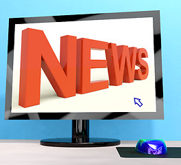 Image showing News Word On Computer Shows Media And Information