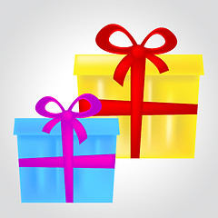 Image showing Gift Boxes Represents Christmas Present And Celebrate