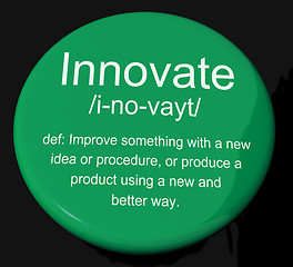 Image showing Innovate Definition Button Showing Creative Development And Inge