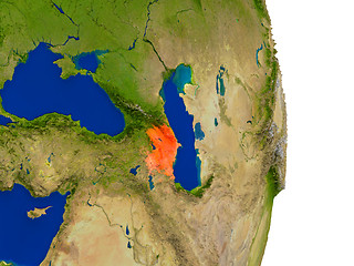 Image showing Azerbaijan on Earth