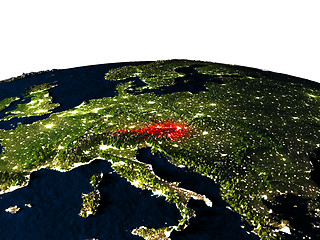 Image showing Austria from space at night