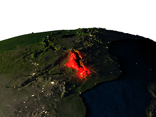 Image showing Malawi from space at night