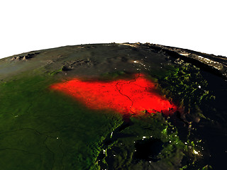 Image showing South Sudan from space at night
