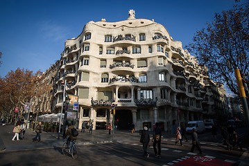 Image showing The facade of the house Casa Mila, Barcelona, Spain